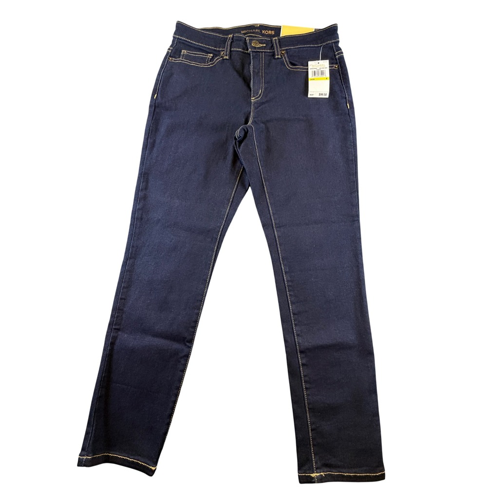 Michael Kors Izzy Cropped Skinny Jeans Dark Rinse Wash QH99AD96NB Mens 4